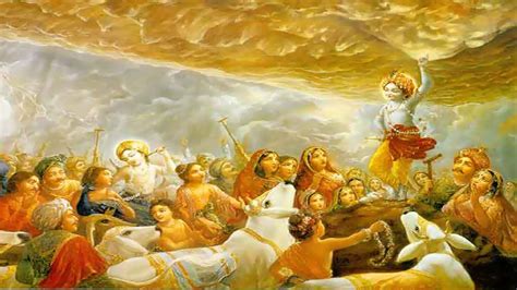 Le Krishna Lifting Mount Govardhan : Une représentation spectaculaire de la dévotion divine et d'une puissance colossale !